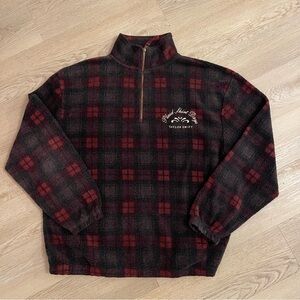 Taylor Swift Size XL Fleece Plaid Shirt Days Jacket Quarter Zip Red TV Sweater
